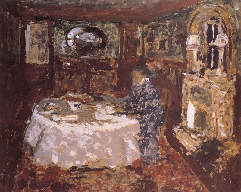 Edouard Vuillard Painter mother sitting at the table money Norge oil painting art